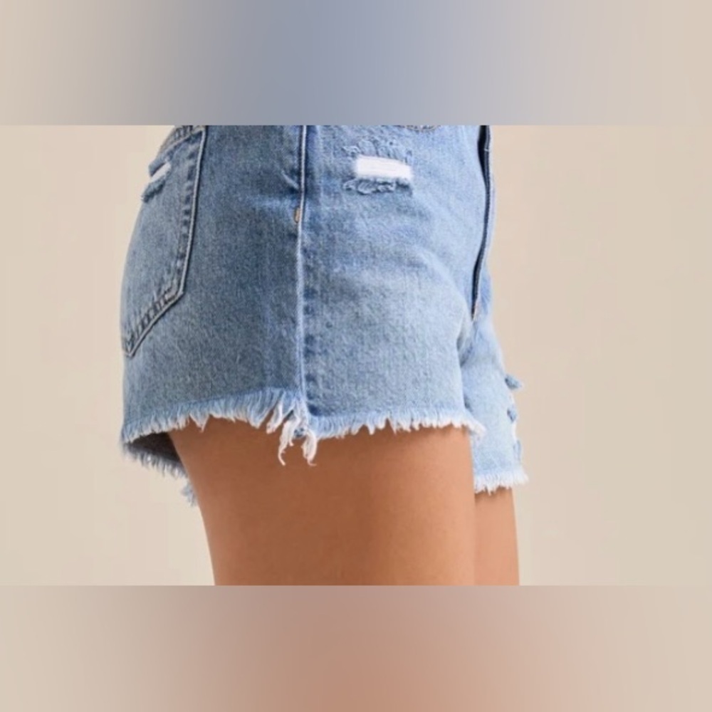 Anthropologie Morgan Distressed Denim Shorts Large - Picture 10 of 11